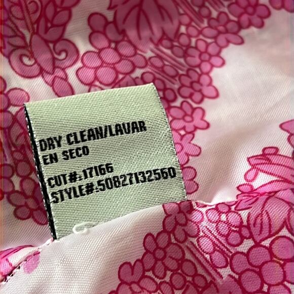 I.C.E. Pink Woven Silk Blend Suit Jacket Blazer Woman Size 6 Jewel Buttons - Picture 11 of 12